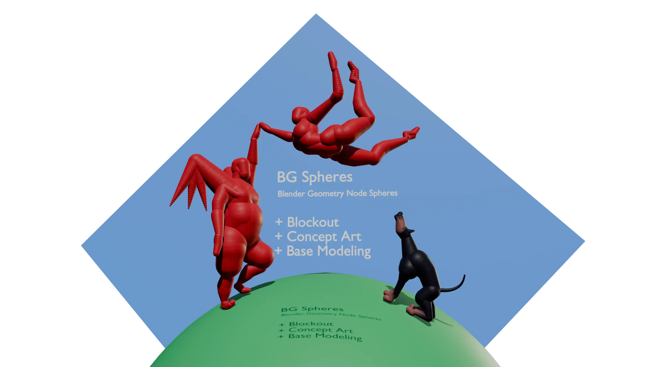 BGSpheres – Blender 遮挡几何节点 – BGSpheres – Blockout Geometry Node in Blender
