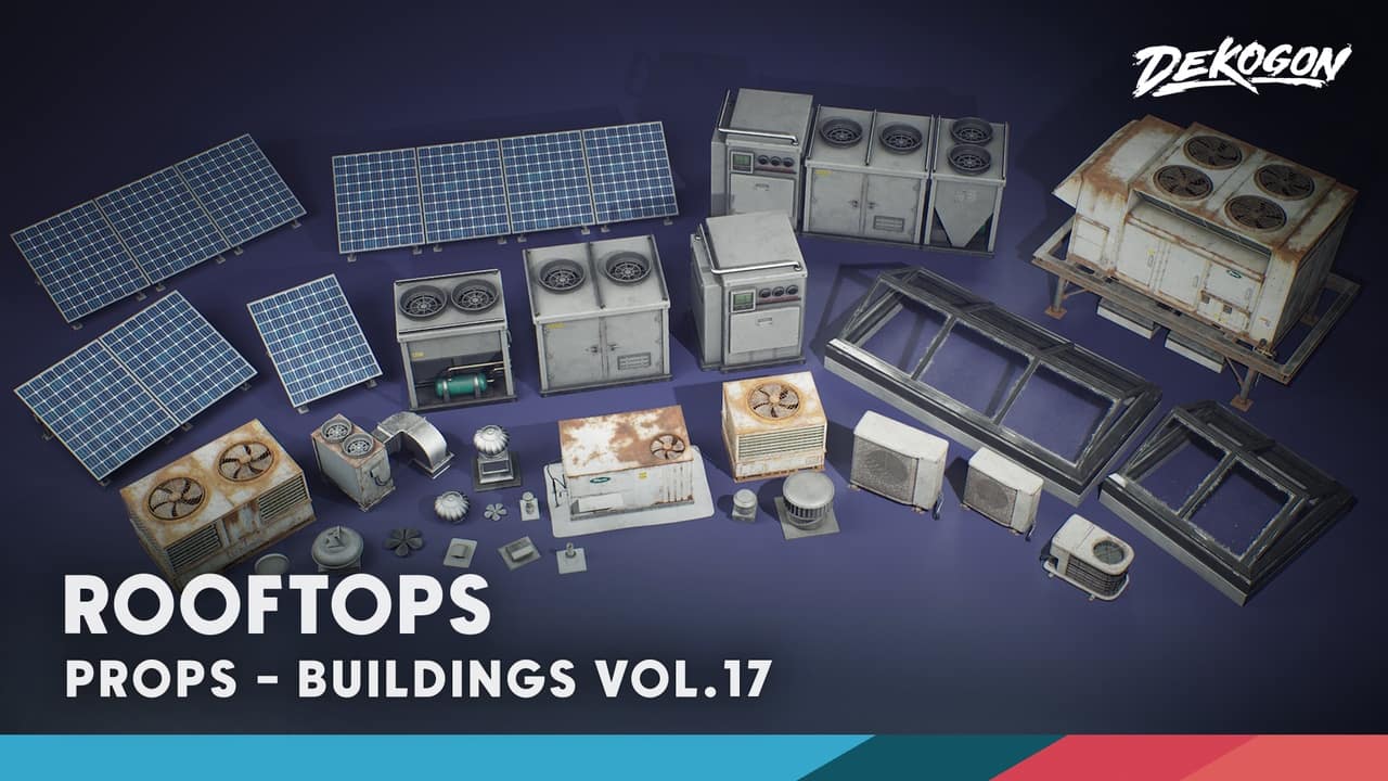 建筑 VOL.17 – 屋顶（Nanite 和低多边形）- Buildings VOL.17 – Rooftops (Nanite & Low Poly)