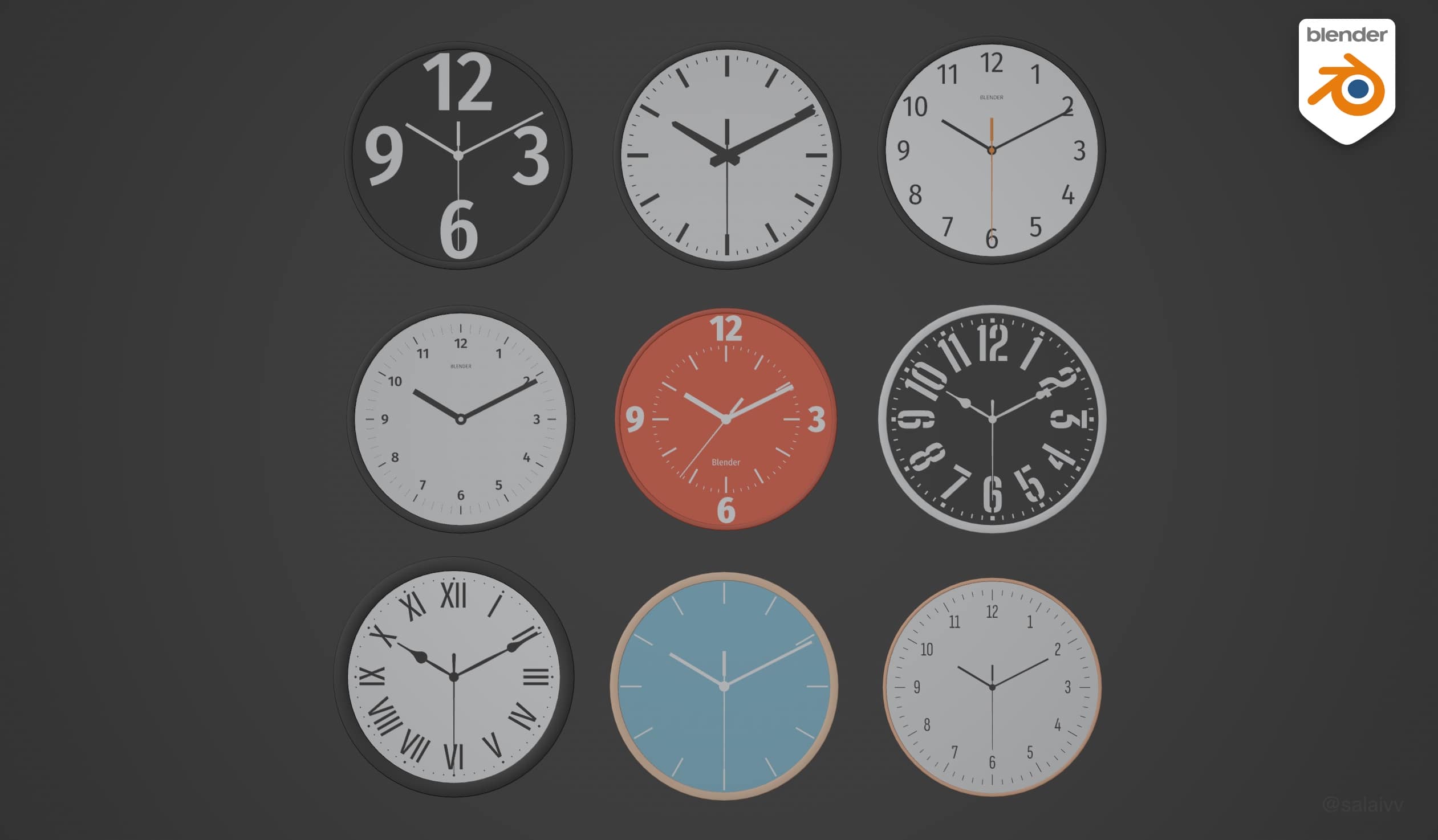 钟面生成器 – Blender 扩展 – Clock Face Generator – Blender Extension