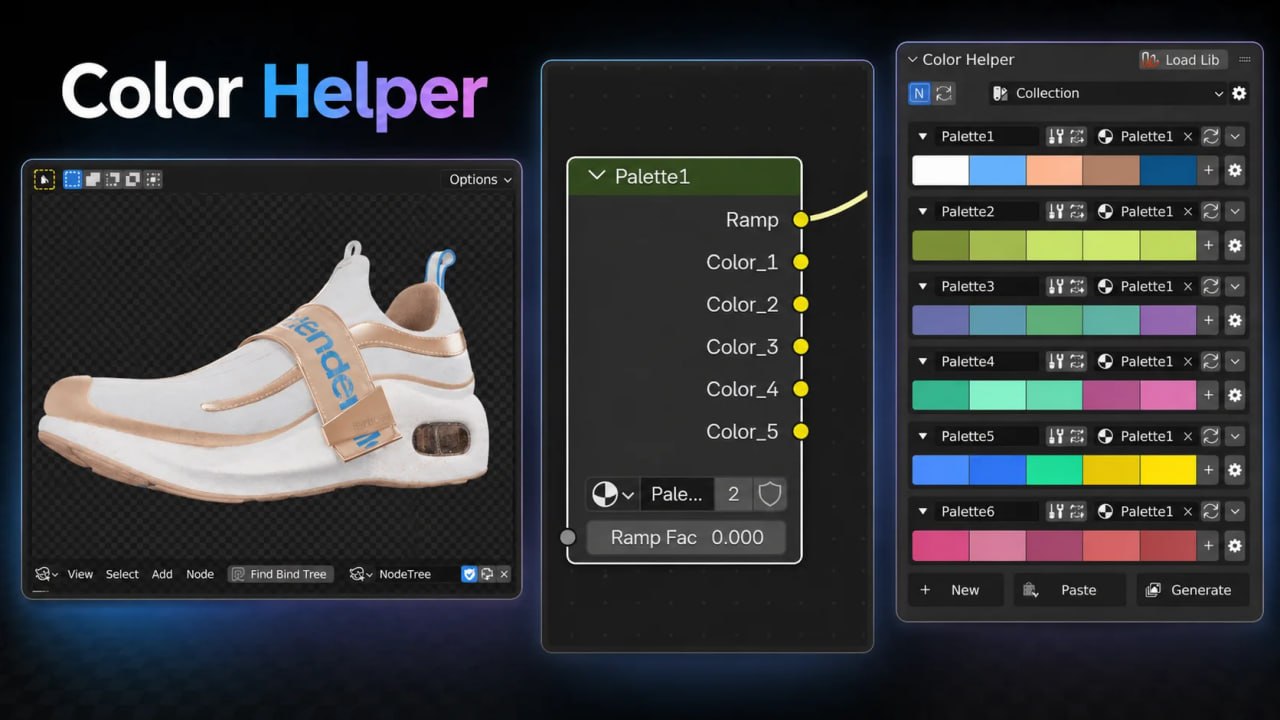 blender调色板管理插件 – Color Helper v0.8.0