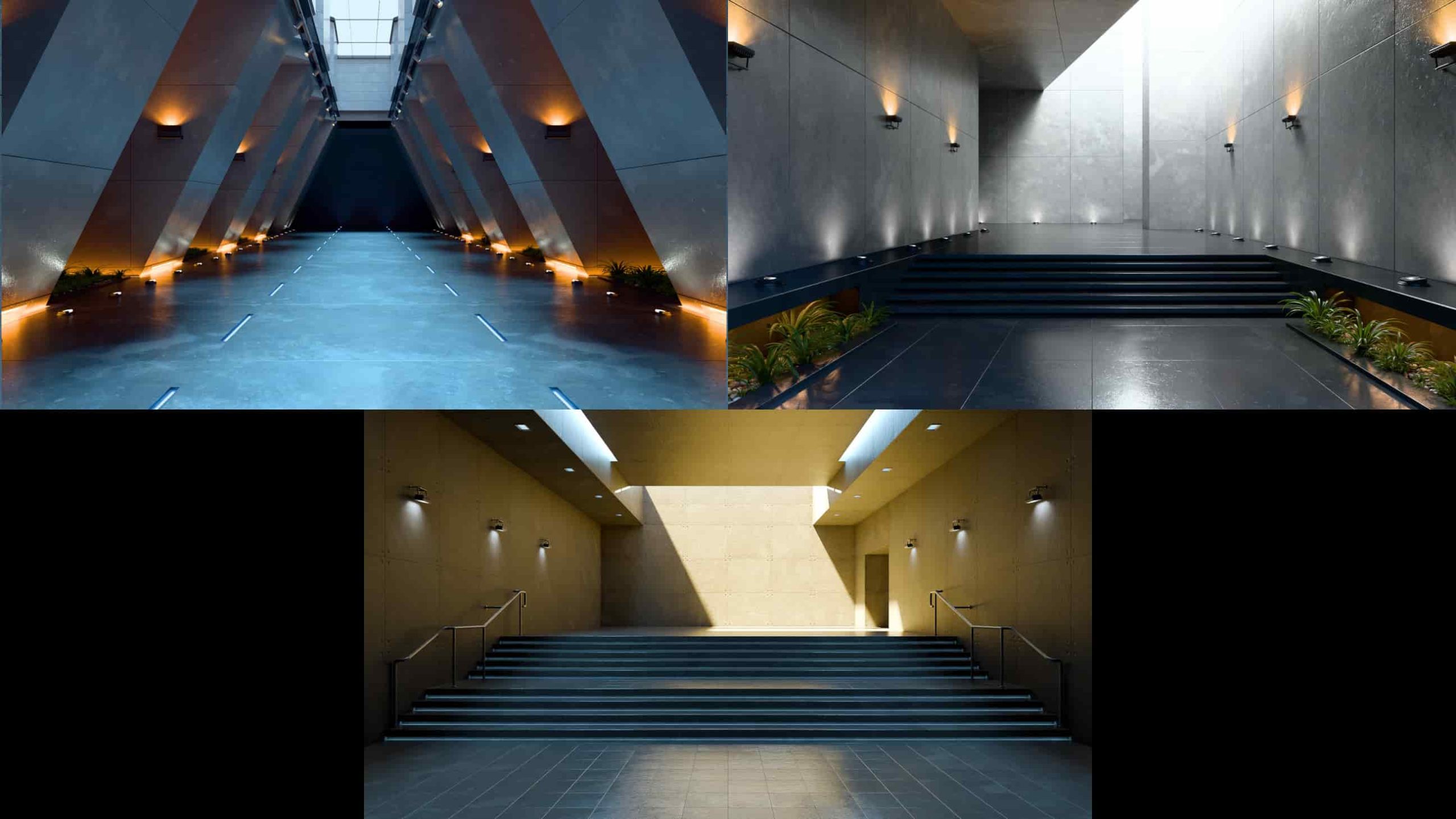 混凝土粗野主义场景（3件套）- Concrete Brutalist Locations (set of 3)