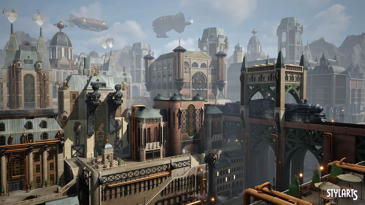 风格化蒸汽朋克城市 – Stylized Steampunk City