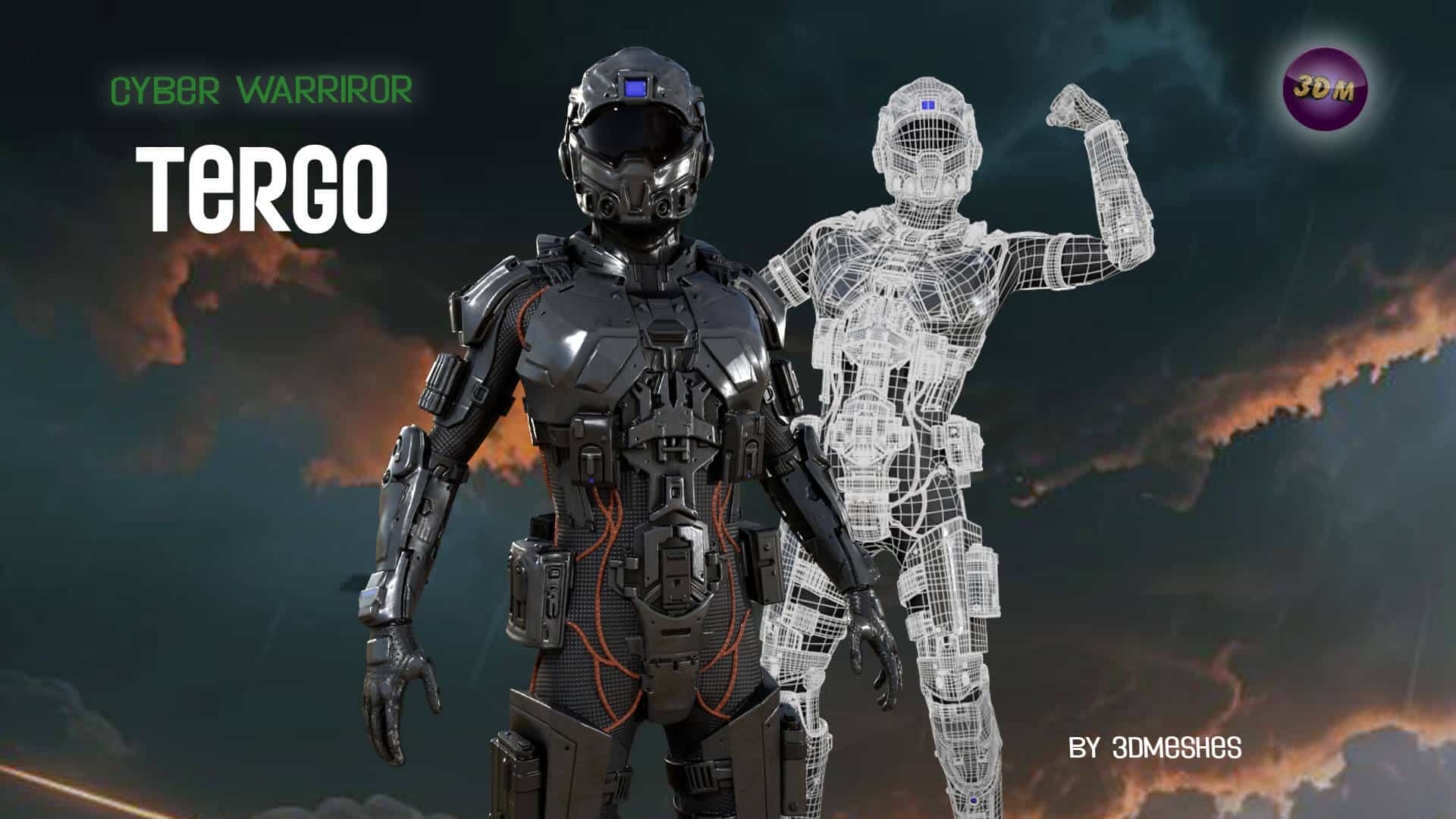 赛博战士 – Tergo 3D 模型 – Cyber Warrior – Tergo 3D Model
