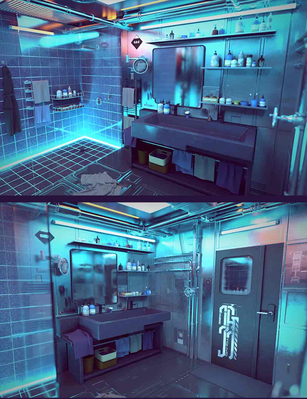 赛博朋克公寓浴室 – Cyberpunk Condo Bathroom
