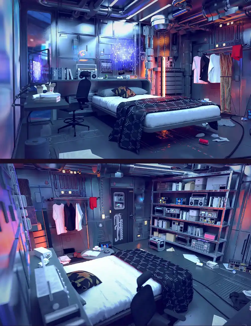 赛博朋克公寓卧室 – Cyberpunk Condo Bedroom