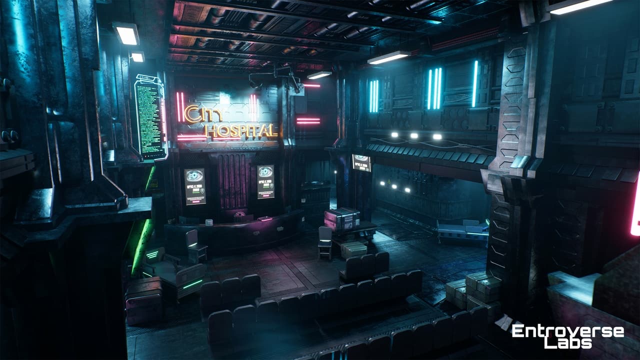赛博朋克医院 – 赛博朋克诊所 – 模块化赛博朋克环境 – Cyberpunk Hospital – Cyberpunk Clinic – Modular Cyberpunk Environment