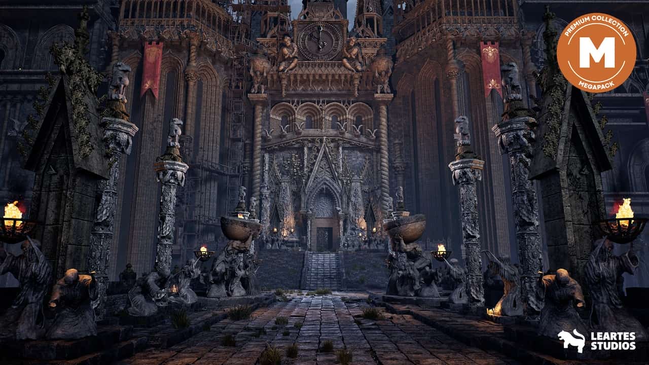 暗黑奇幻城堡环境超级包（幻想城堡 类魂 奇幻 3D）- Dark Fantasy Castle Environment Megapack ( Fantasy Castle Soulslike Fantasy 3D )