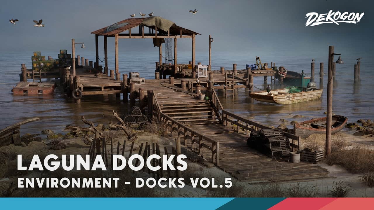 码头 VOL.5 – 拉古纳码头（模块化 / 低多边形）- DOCKS VOL.5 – Laguna Dock (Modular / Low Poly)