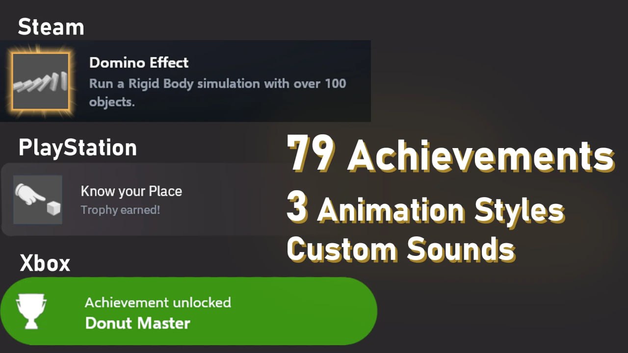 blender成就系统插件 – Blender Achievements v1.1.0