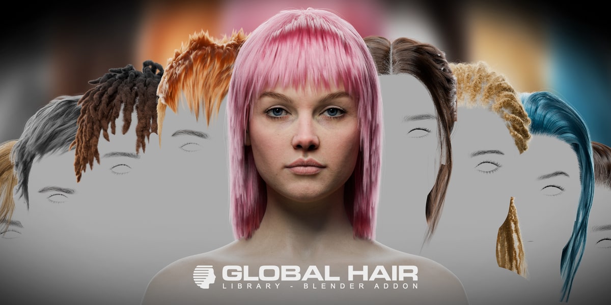 blender程序化发型库插件 – GlobalHair v1.0.0