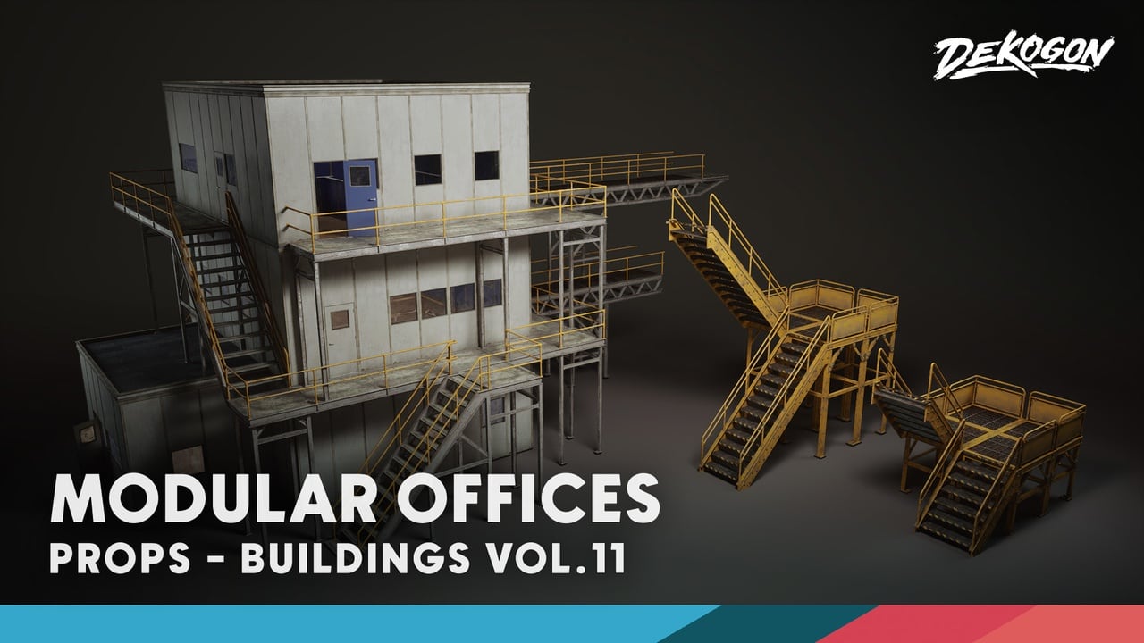 建筑 VOL.11 – 模块化办公室（低多边形）- Buildings VOL.11 – Modular Offices (Low Poly)