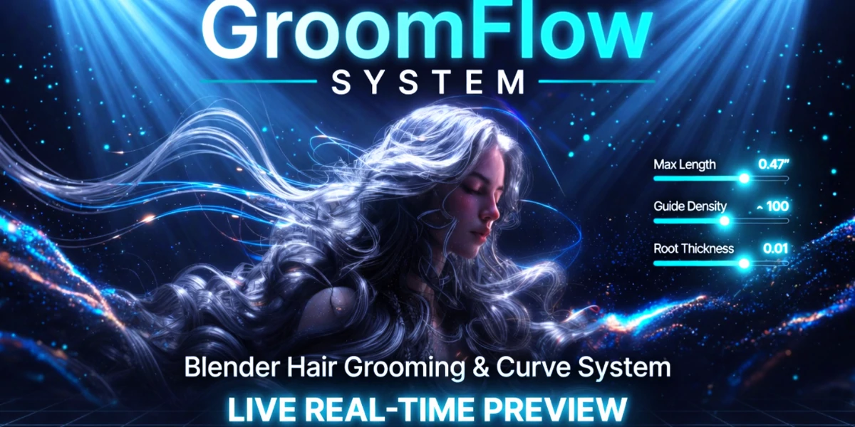 blender专业毛发梳理插件 – GroomFlow Pro v1.4.4