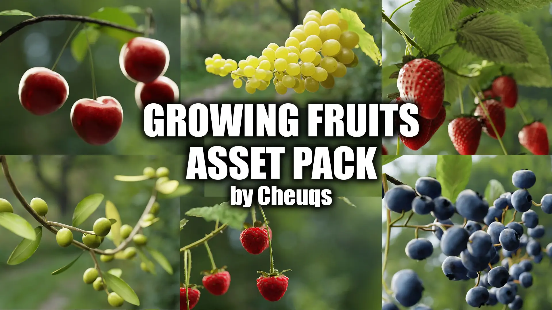 生长水果 – 几何节点曲线资产包 – Growing Fruits – Geo Nodes Curve Asset Pack
