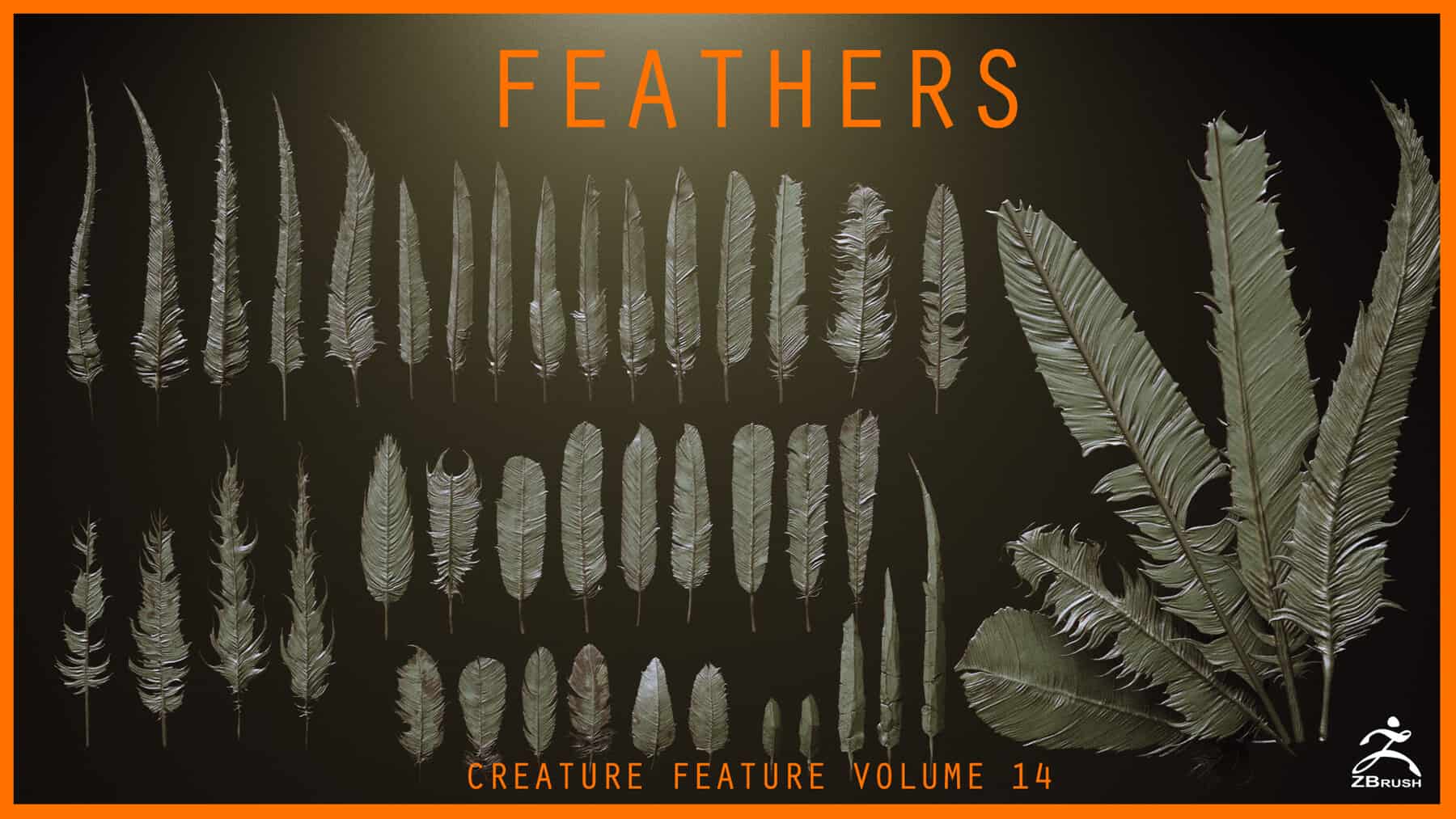 羽毛 – 40款高精度雕刻与IMM笔刷 – FEATHERS – 40 High poly sculpts and IMM Brush