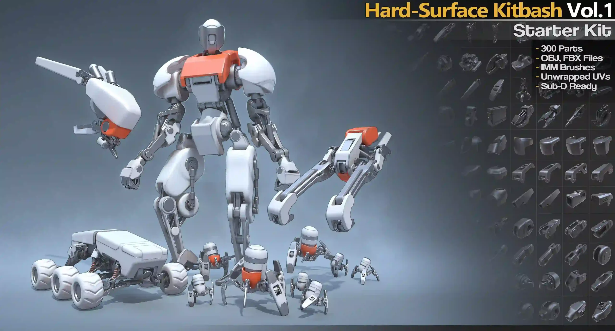 硬表面套件拼装包 第1卷 – Hard-Surface Kitbash Vol.1