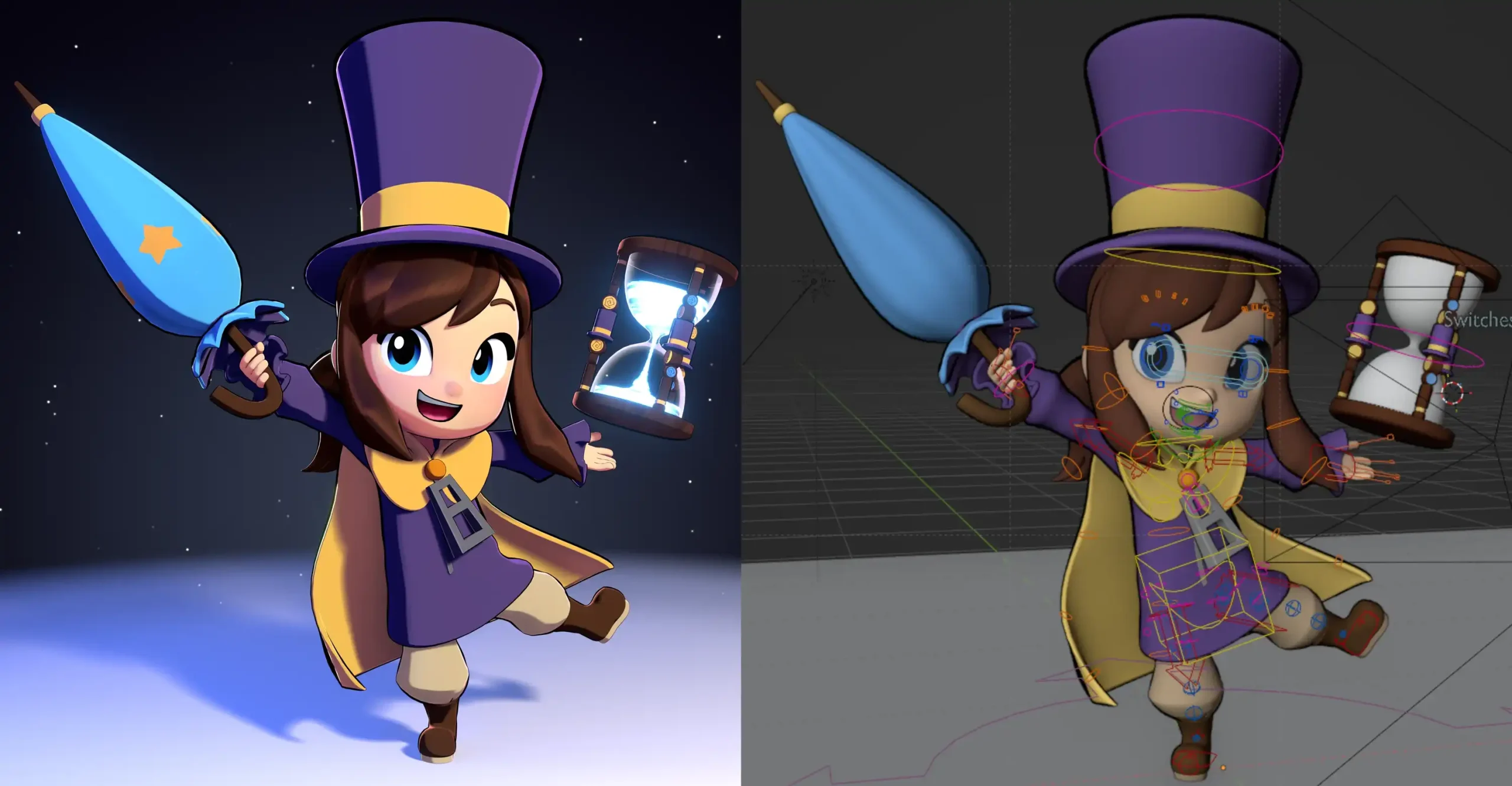 帽子小孩 – Blender 5.1完整绑定模型 – Hat Kid – Fully rigged model for Blender 5.1