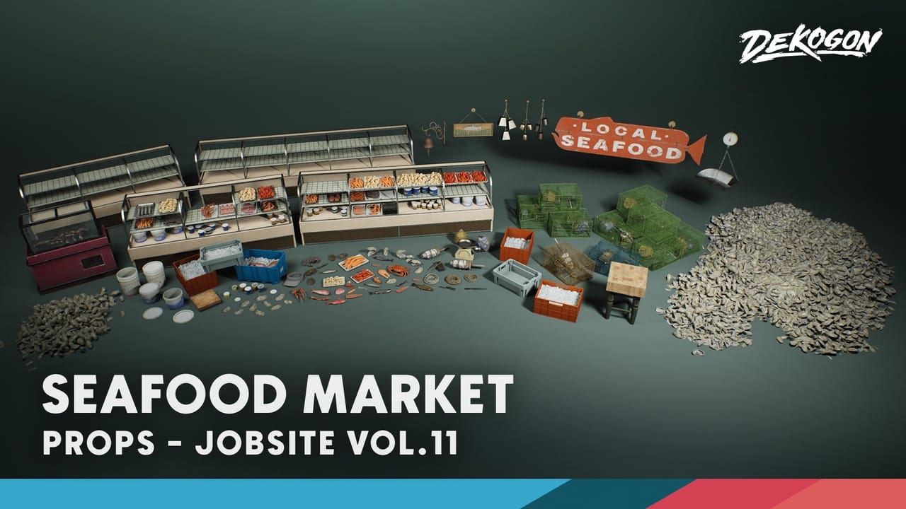工地 第11卷 – 海鲜市场（Nanite与低多边形） – Jobsite VOL.11 – Seafood Market (Nanite & Low Poly)