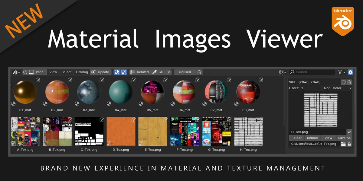 blender材质图像查看管理插件 – Material Image Viewer v1.1.0