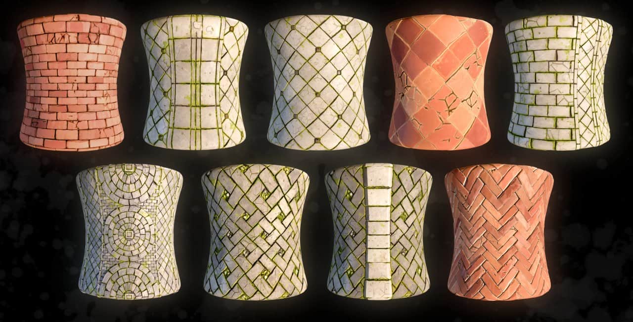 风格化砖块与铺装材质 – Materials Stylized Bricks & Pavement