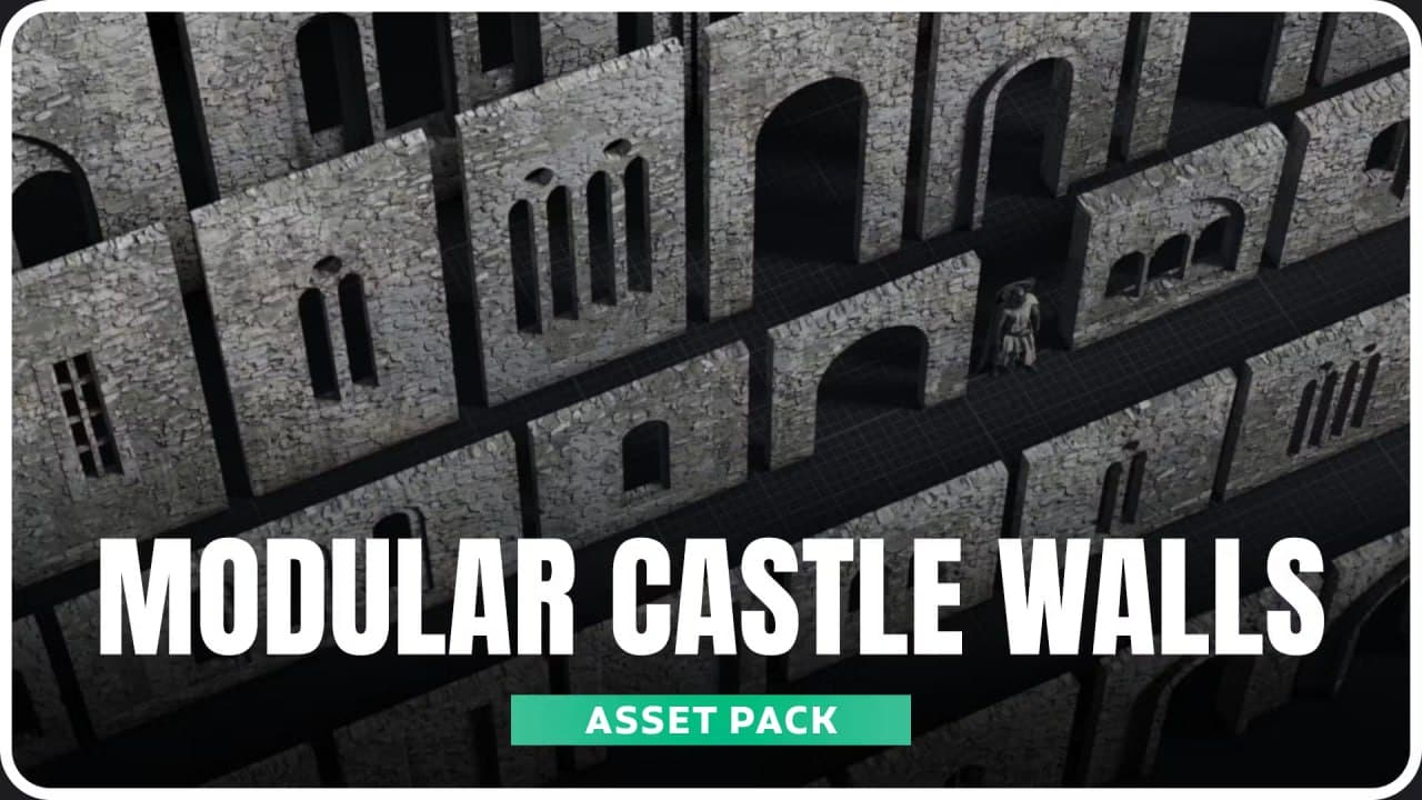 中世纪模块化墙壁包 – Kitbash合集 – Medieval Modular Wall Pack – Kitbash Collection