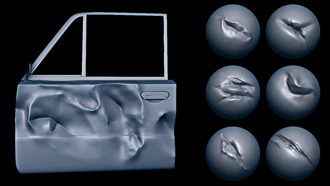 金属凹痕笔刷 – Metal Dents Brushes
