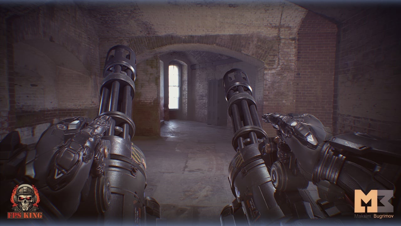 FPS科幻双手加特林 – FPS Sci-Fi Hands Two Gatlings