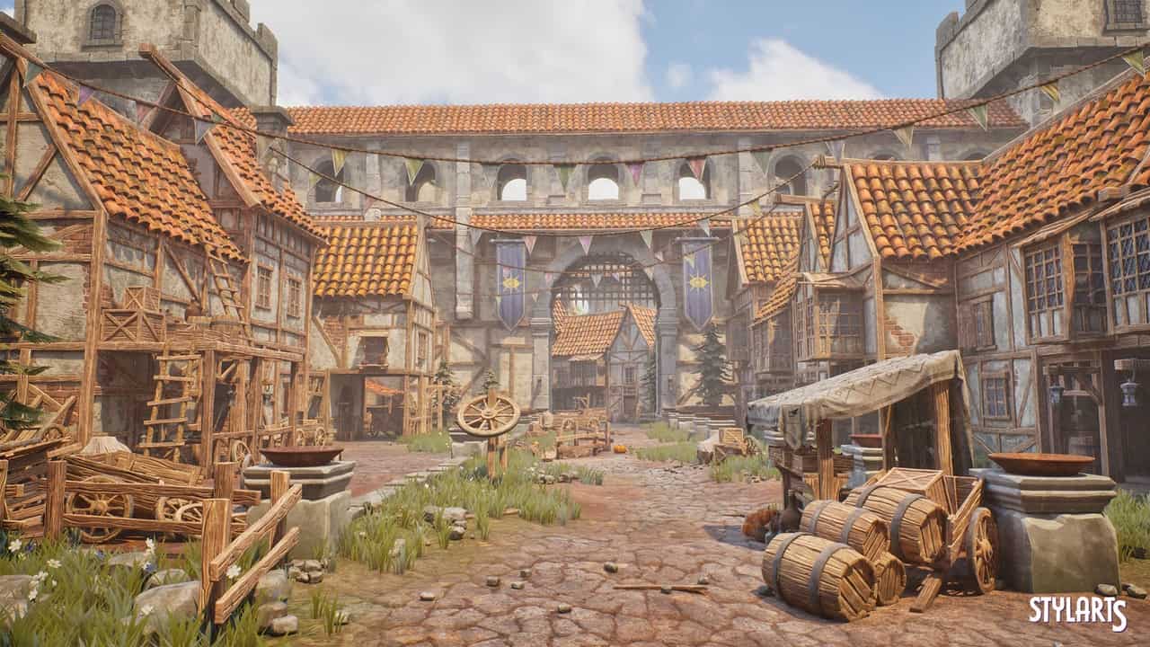风格化中世纪城堡村庄 – Stylized Medieval Castle Village