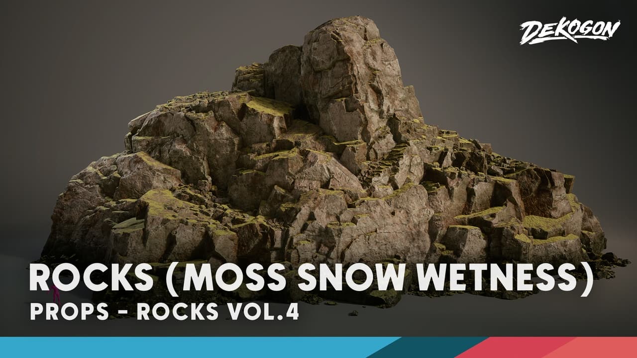 岩石 第4卷 – 雪、湿润、苔藓（Nanite） – Rocks VOL.4 – Snow, Wetness, Moss (Nanite)